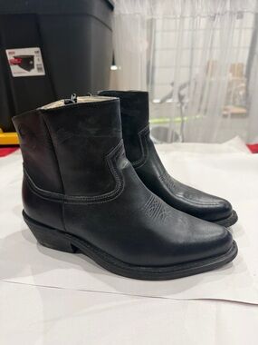 Men's Black Cowboy Western Zip-Back Boots